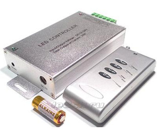 RGB контроллер для светодиодной ленты с пультом, 3*8А, 12-24В, 4кн.