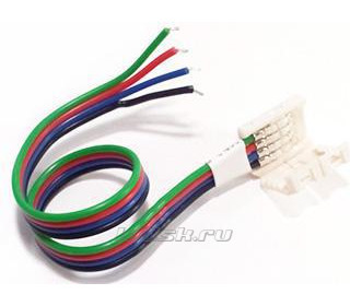 Коннектор соединительный PLSC-10x4/20 (с проводом) для светодиодной ленты RGB 10мм